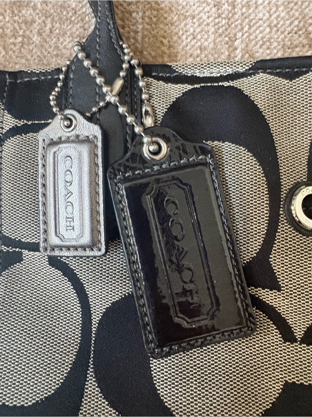 Pristine Coach Signature Stripe Carryall & Wristlet Set (18867 - Picture 7 of 15